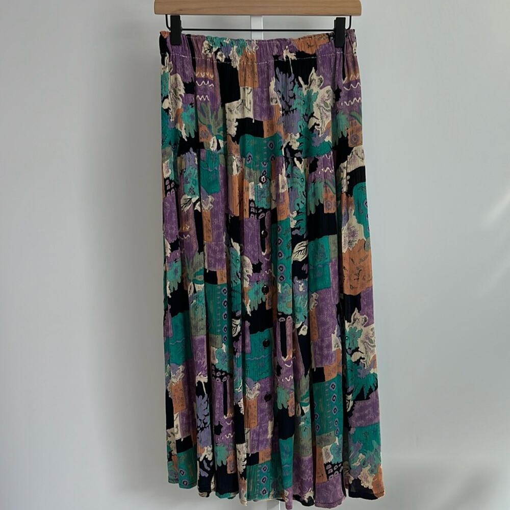 CASUAL STUDIO vintage printed midi skirt small